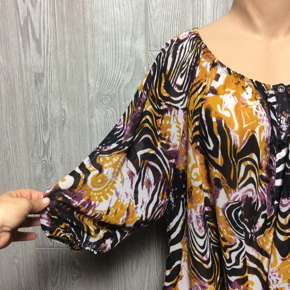 @nwisdom07 Pat Rego Printed Blouse PLUS SIZE 3X - Picture 3 of 4